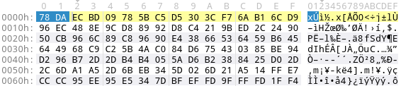 zlib compression of PE file with best compression level 9